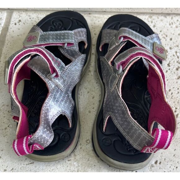 Timberland Sandals 30772M Toddler's 2 Strap Silver Pink Leather Vintage Sz 3 - Picture 6 of 14